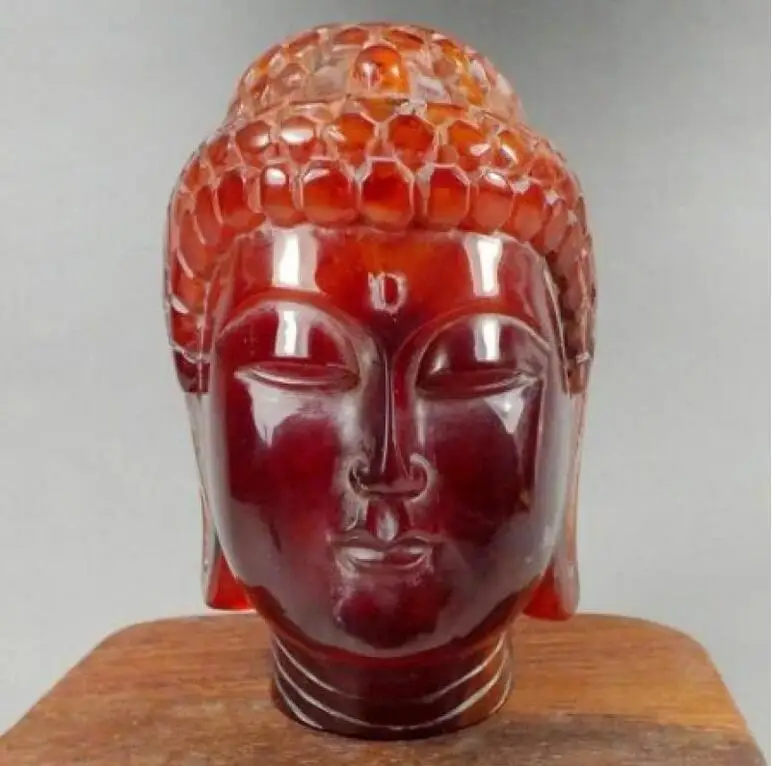 

Red Amber Carving Guanyin Kwan-Yin Statue Room Decor Home Accessories