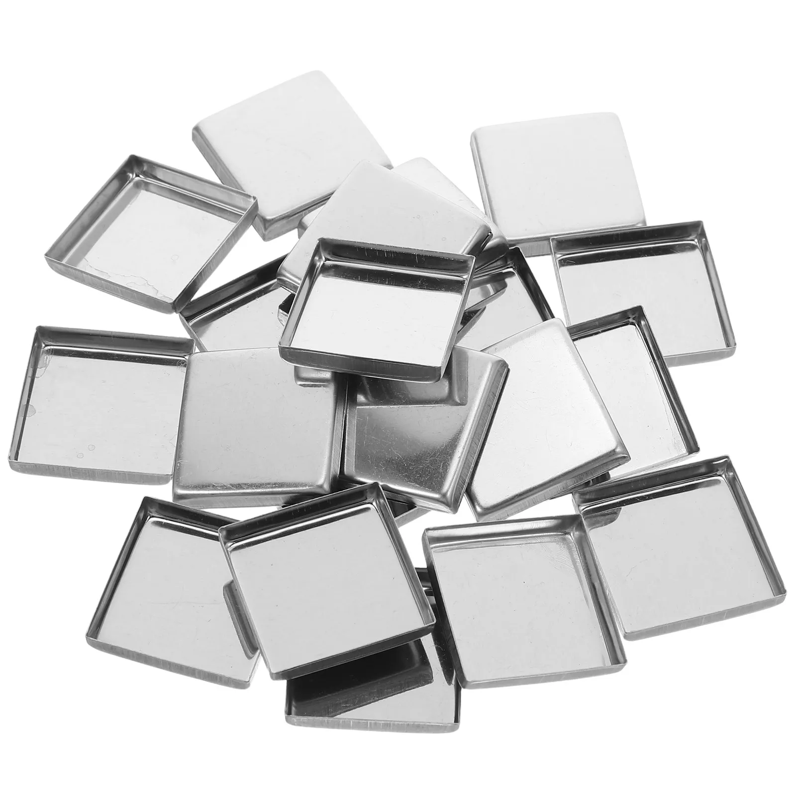 

20Pcs Blush Empty Square Metal Pans 26x26x5mm for DIY Eyeshadow Palette Makeup Organizer Refill Pans Depotting