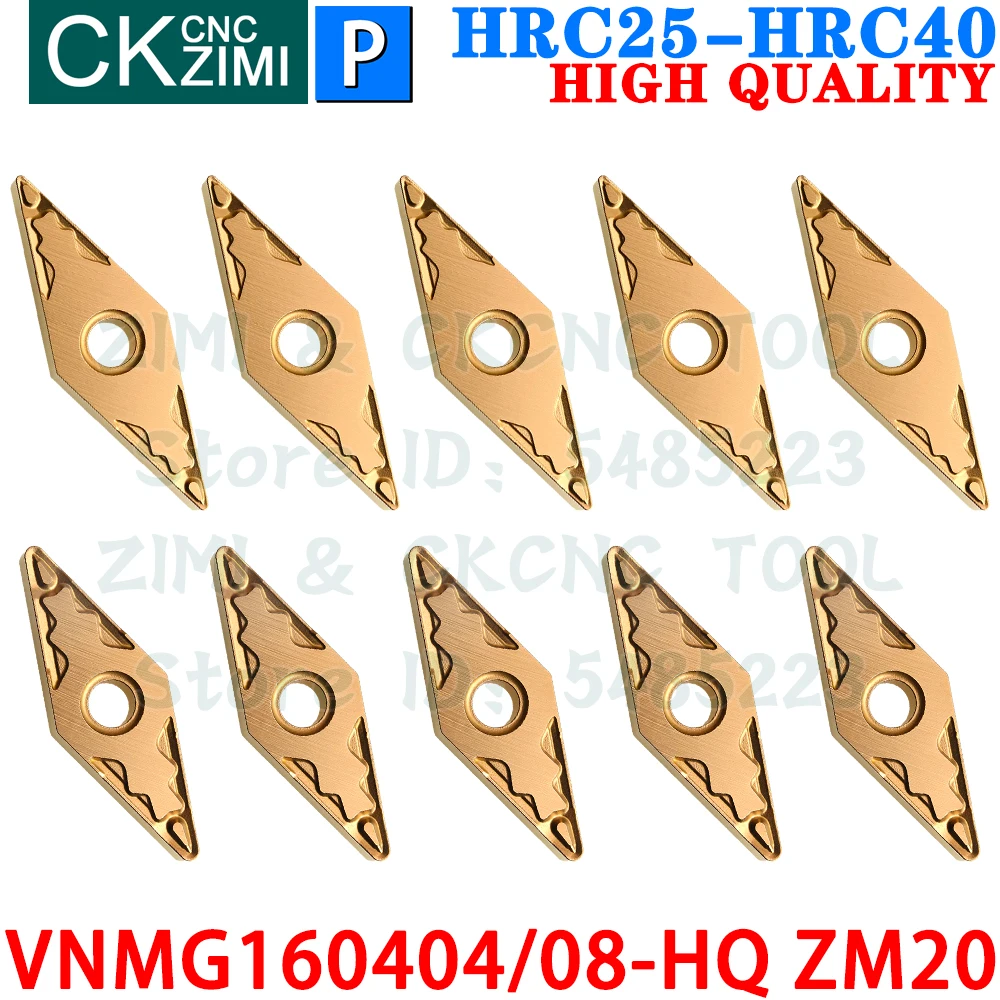 VNMG160404-HQ ZM20 VNMG160408-HQ ZM20 Carbide Inserts External Turning Inserts Tool VNMG 1604 CNC Metal Lathe Cutter Tools Steel