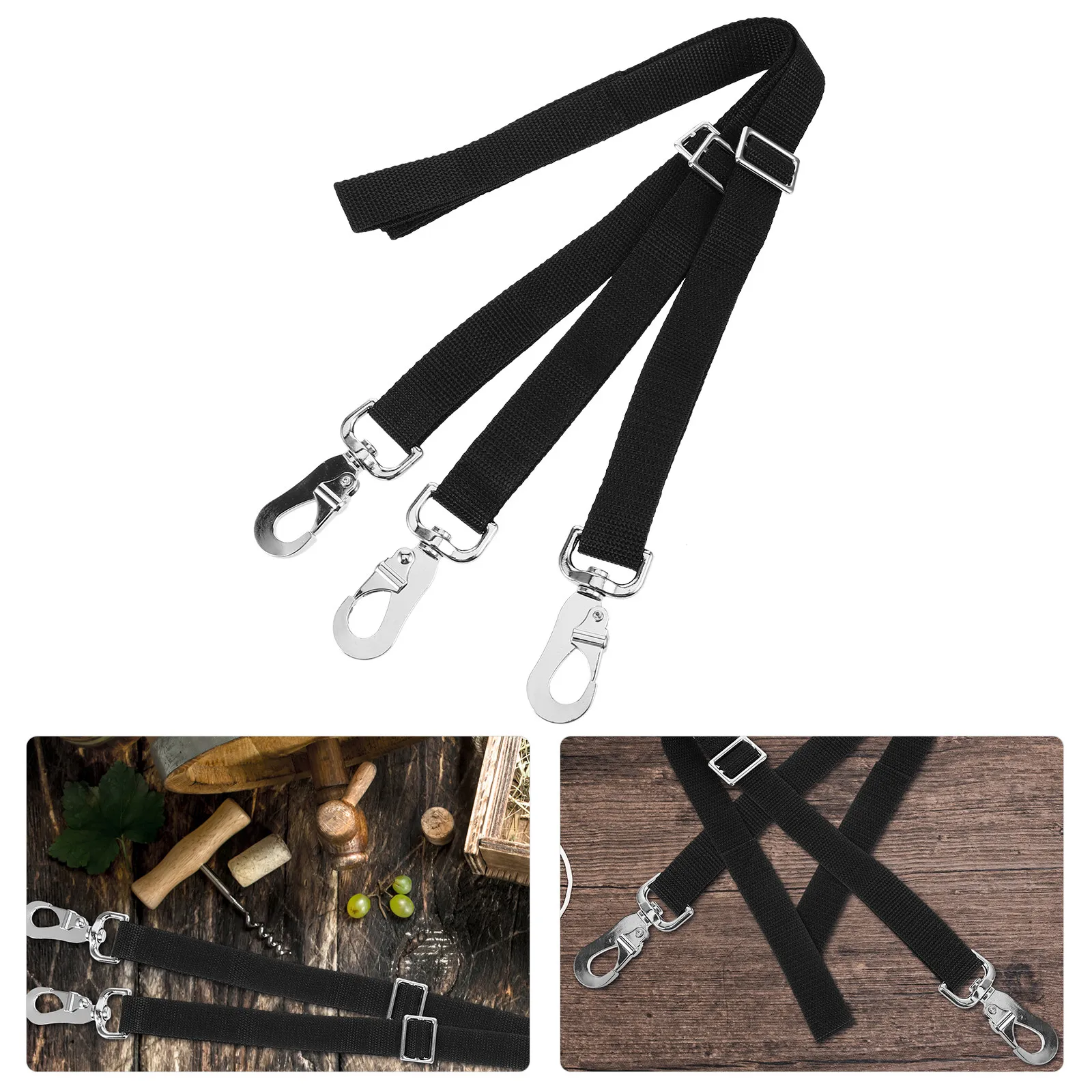 3Pcs Premium Adjustable Bucket Hanger Strap Made of Metal Webbing for Horse Water Bucket Hay Net Outdoor Feeding Setup