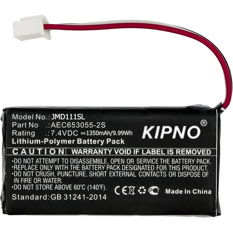 

KIPNO 1350mAh Speaker Battery AEC653055-2S for JBL Flip, Flip 1, Please check the place of wires and different connector