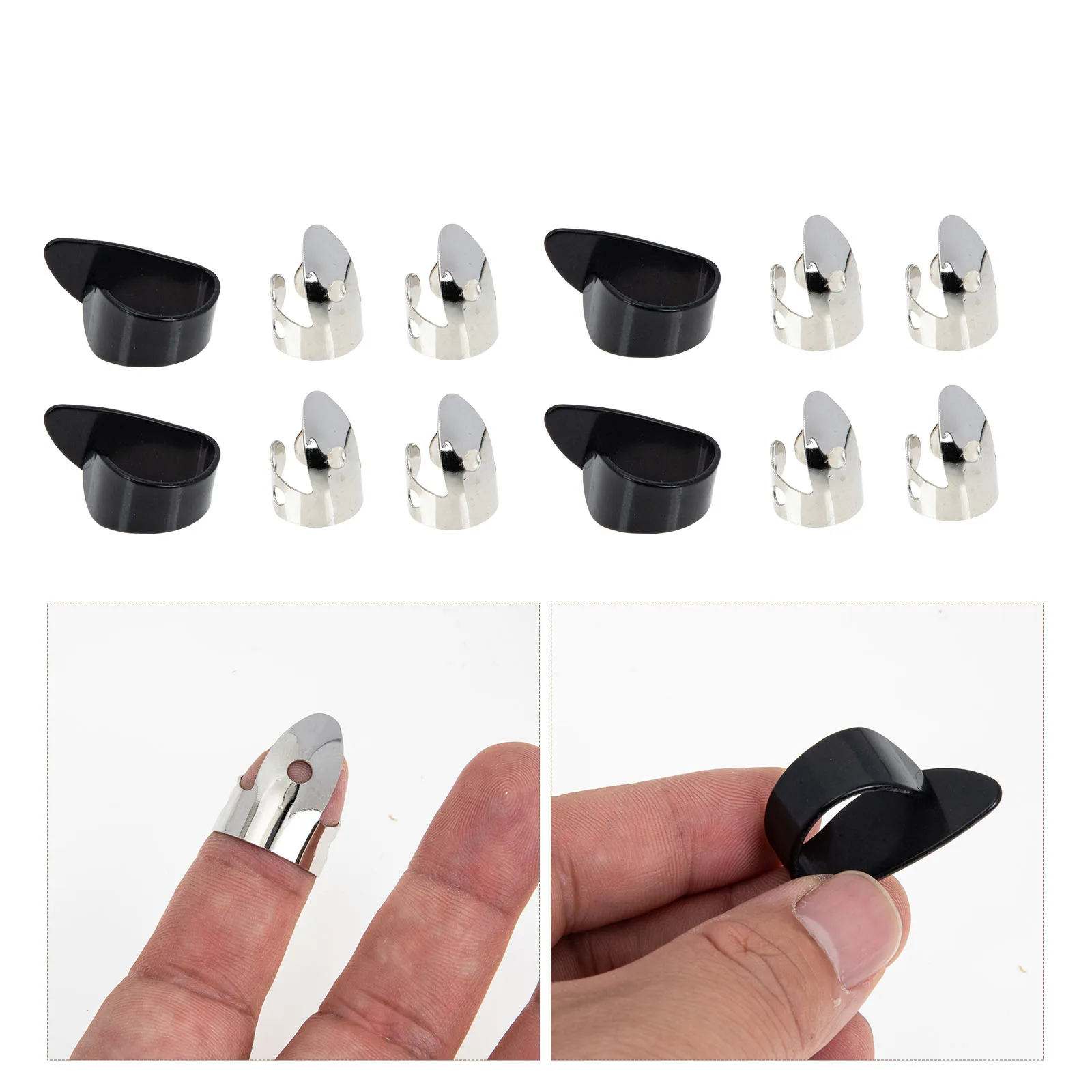 

1 Set Stainless Steel Finger Picks Thumb Protectors Adjustable Durable Reusable Comfortable Lightweight Finger Protector For