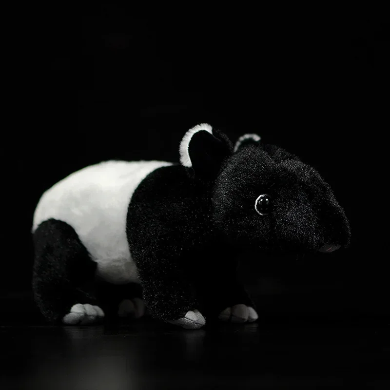 Nieuwe Leuke Aziatische Aziatische Tapir Gevulde Knuffel Maleise Indiase Tapir Pop Zwarte Dieren Simulatie Real Life Soft Kids Kind Gift