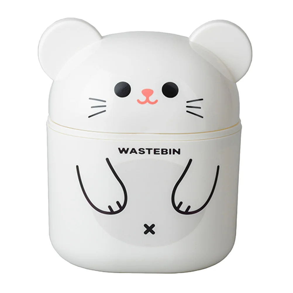 

Small Wastebasket Tabletop Trash Cans for Car Automatic Mini Garbage Bucket Cartoon