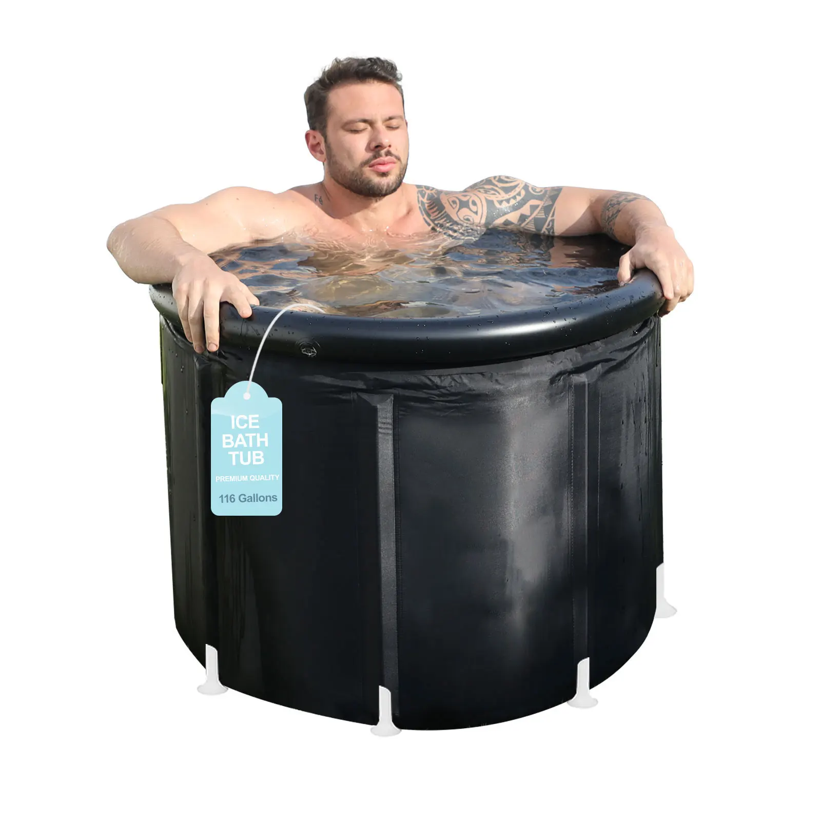 

XXL Foldable Ice Bath Tub 102GL Portable Cold Plunge Tub for Gym Outdoor Recovery