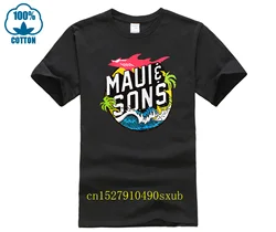 Maui And Sons 2023 Shark Logo T Shirt For Men Limitied Edition Unisex Brand T-shirt Cotton Amazing Short Sleeve Tops