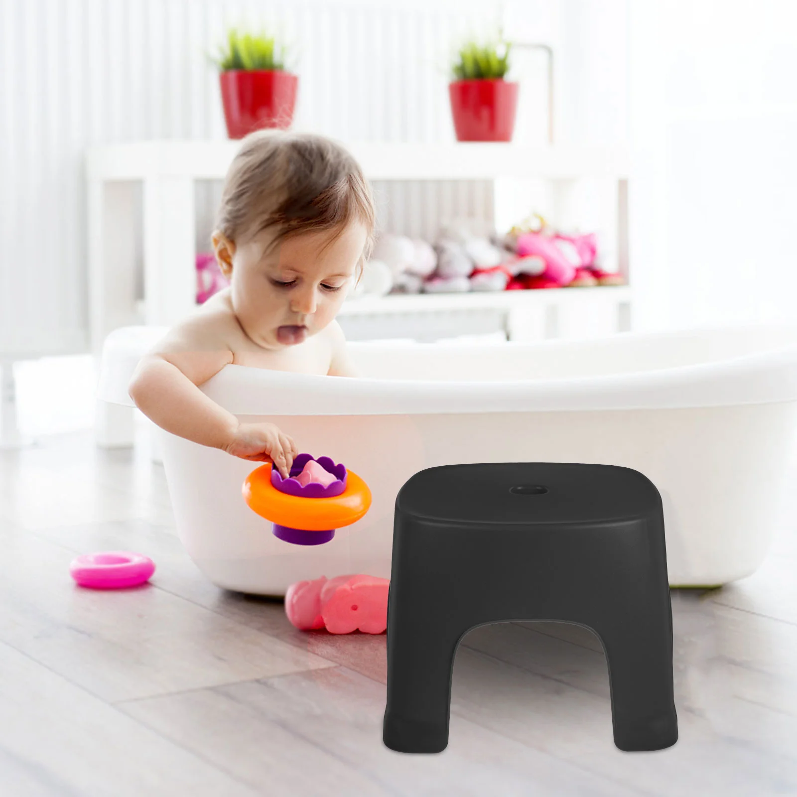 Bath Stool Low Individual Step Footstool for The Toilet Pvc Collapsible Toddler Bathroom