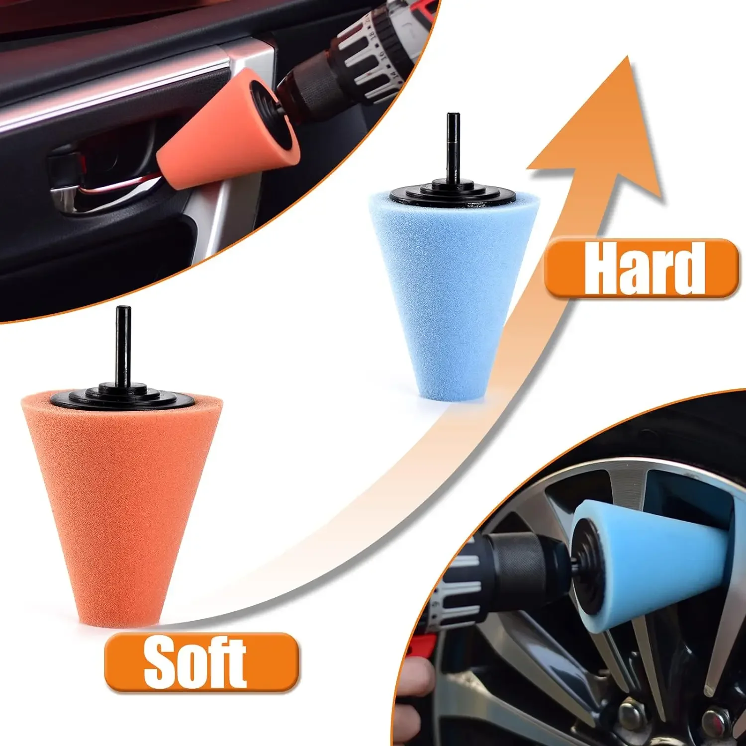 Juego de accesorios para herramientas de limpieza de coche, 46 Uds., con cepillo detallado para limpiar ruedas, tablero, Interior, exterior, motor de cuero