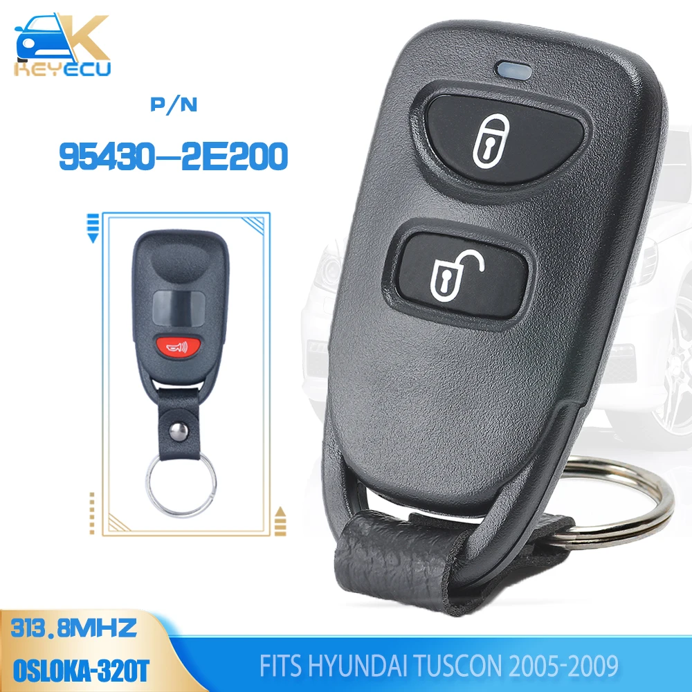 KEYECU 95430-2E200 Remote Key Fob 313.8MHz for Hyundai Tuscon 2005 2006 2007 2008 2009 - OSLOKA-320T