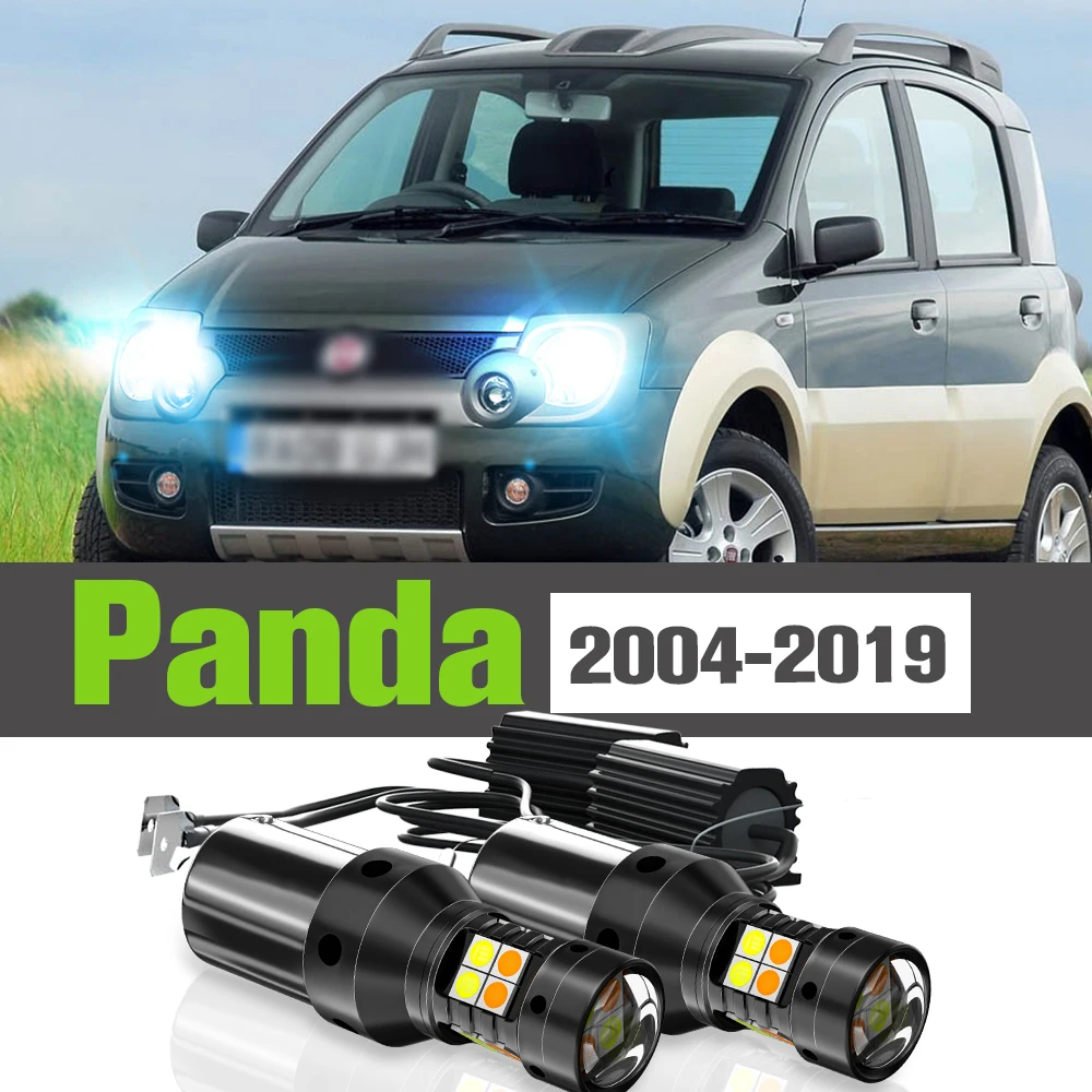 

2x LED Dual Mode Turn Signal+Daytime Running Light DRL Accessories Lamp For Fiat Panda 2004-2019 2013 2014 2015 2016 2017 2018