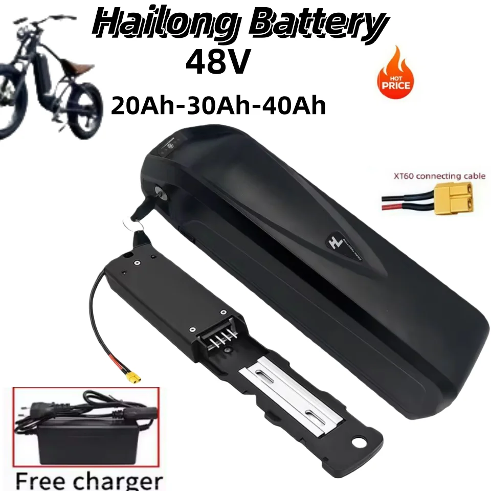

Новинка для 48 В 250-1200Оригинальный аккумулятор Hailong 20 Ач 30 Ач 40 Ач для двигателя Bafang BBS02 BBS03 BBSHD, полная емкость PowerPack, подходит