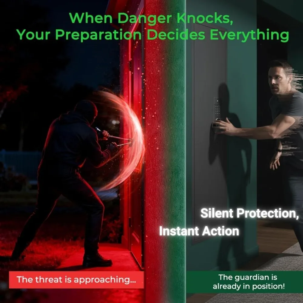 53 مسدس داخل الجدار آمن بين الأزرار، نظام إنذار مزدوج آمن للبندقية المخفية مع قفل إلكتروني بشاشة تعمل باللمس، فولاذ 19 مقياسًا #6