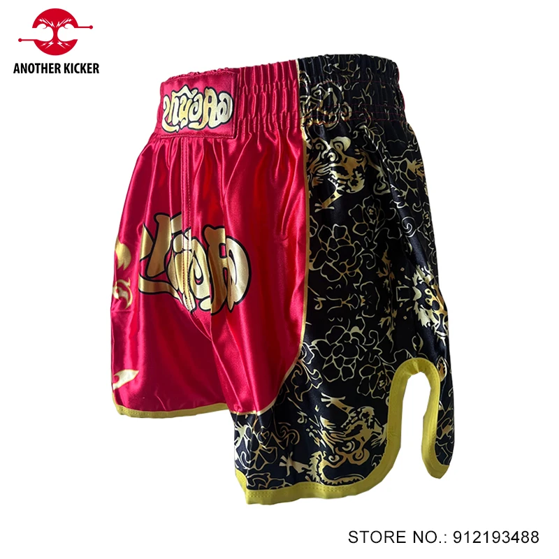 

Quick Dry Muay Thai Shorts Printing Thai Boxing Shorts Satin Wrestling MMA Trunks Men Women Kids Sanda Fight Kickboxing Shorts