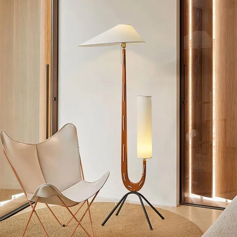 

Minimalist Internet Celebrity Nordic Medieval Retro Creative Modern Wabi Sabi Style Ins Living Room Study Solid Wood Floor Lamp