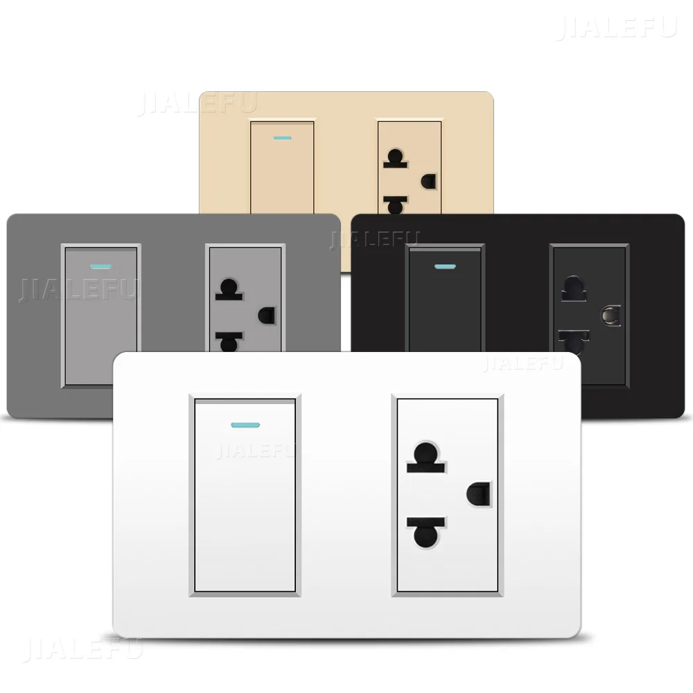 PC Fire Two Panel Thai Standard Socket Blank Switch Socket White, Gray, Black, Gold Four Colors Available