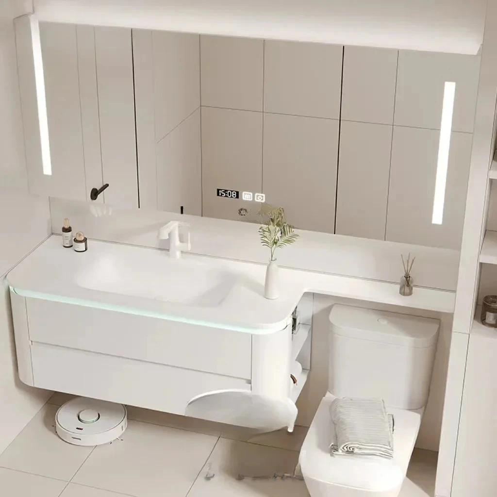 

Arc Whole Washbin Bathroom Cabinet Combination Bathroom Face Washing Wash Basin Washstand Extension Board