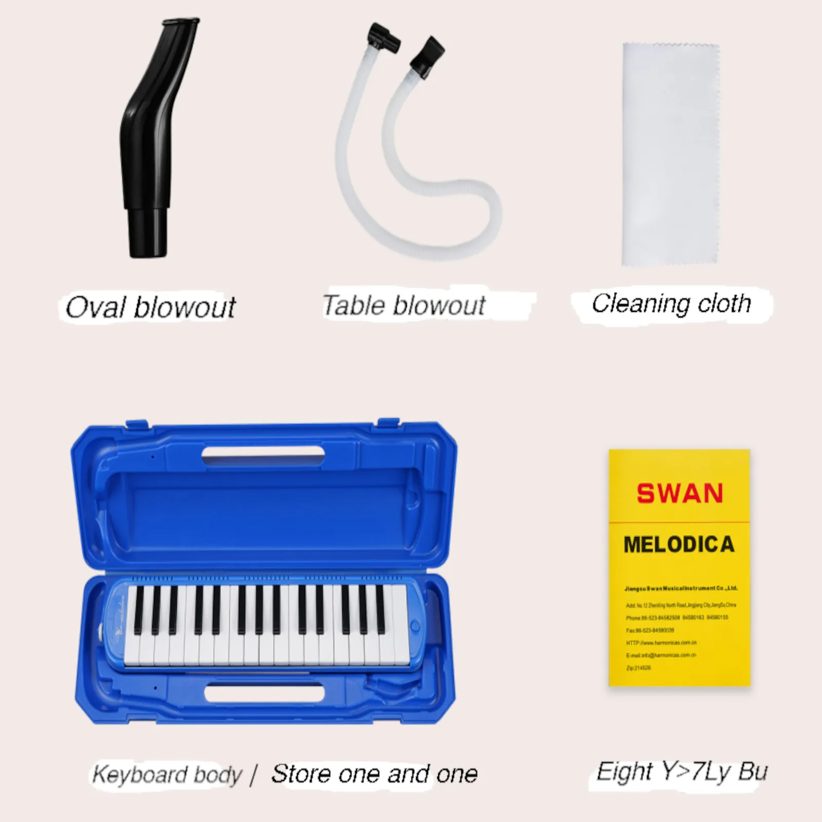 Beginner 32-Key Tone Mouth Organ Melodica Instrument Piano Keyboard Pianica with Soft Long Tubes Short Mouthpieces Carrying Case