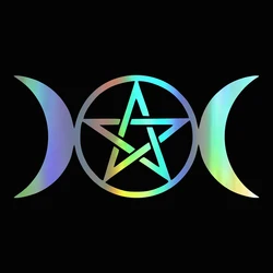 20x10 cm Car Stickers Vinyl Decal Triple Moon Goddess Wicca Pentacle Motorcycle Decorative Accessories