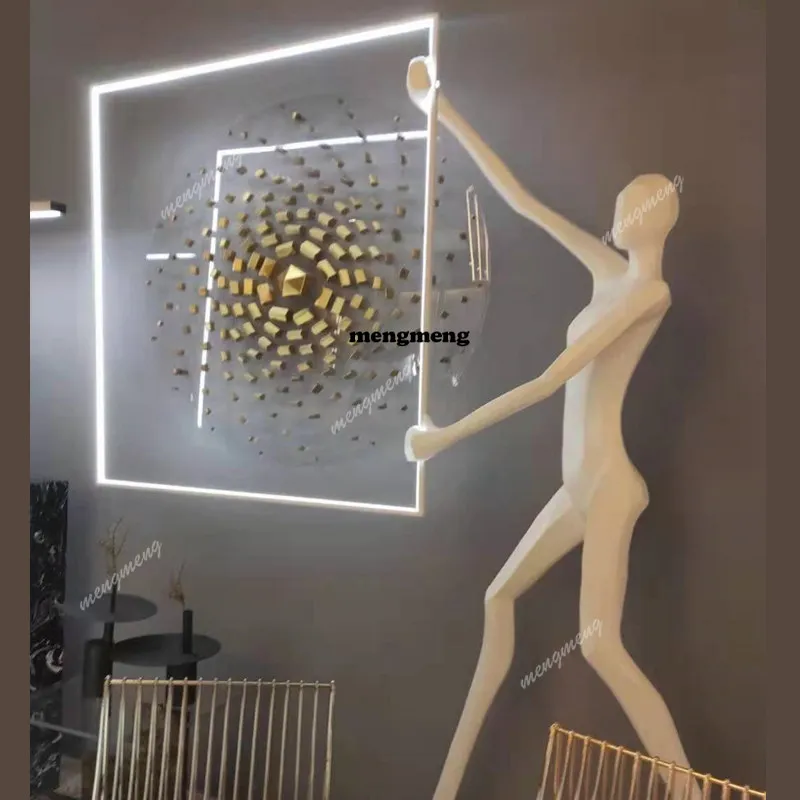 Modern simple portrait floor lamp art sculpture model house sales office exhibition hall character ornament humanoid ball lamp