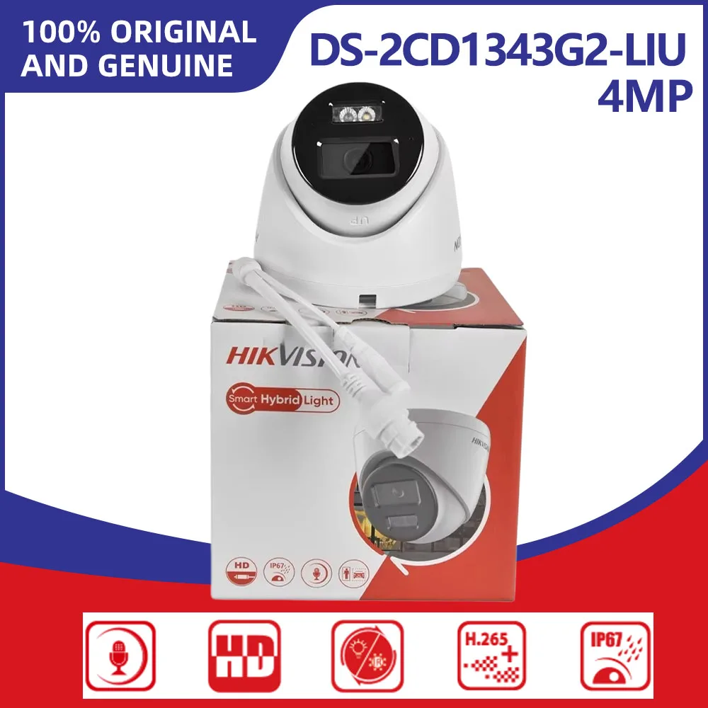 

Hikvision 4MP IP Camera DS-2CD1343G2-LIU DS-2CD1343G2-LIUF/SL Hybrid Light Motion Detection IP67 Outdoor Security Surveillance