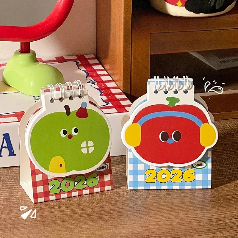 

Cute apple desk calendar mini calendar clock in sign-in desk calendar ornament