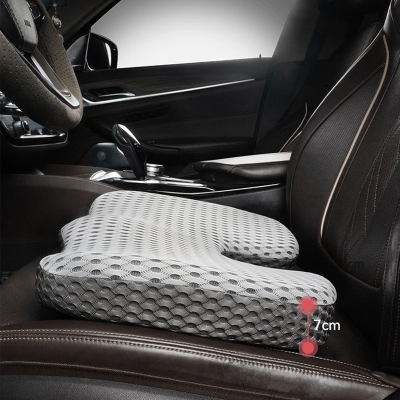 Memory Foam Car Seat Cushion U-shaped Design Breathable Mesh Slow Rebound Sponge Cushion Comfort and Heightening Seat Cushion