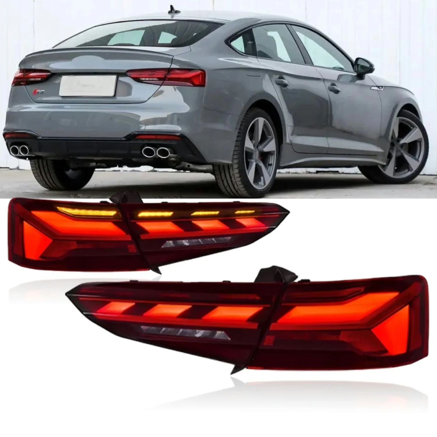 

A5 Pair LED Taillight 2017-2020 Modified Rear Tail Lamp Daytime Running Lights Upgrade Car Auto Accessories for Audi 1 pair