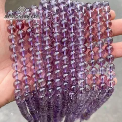 7A Quality Natural Brazilian Ice Amethyst Beads Purple Clear Crystal Loose Beads For Jewelry Making Diy Bracelet Necklace 15