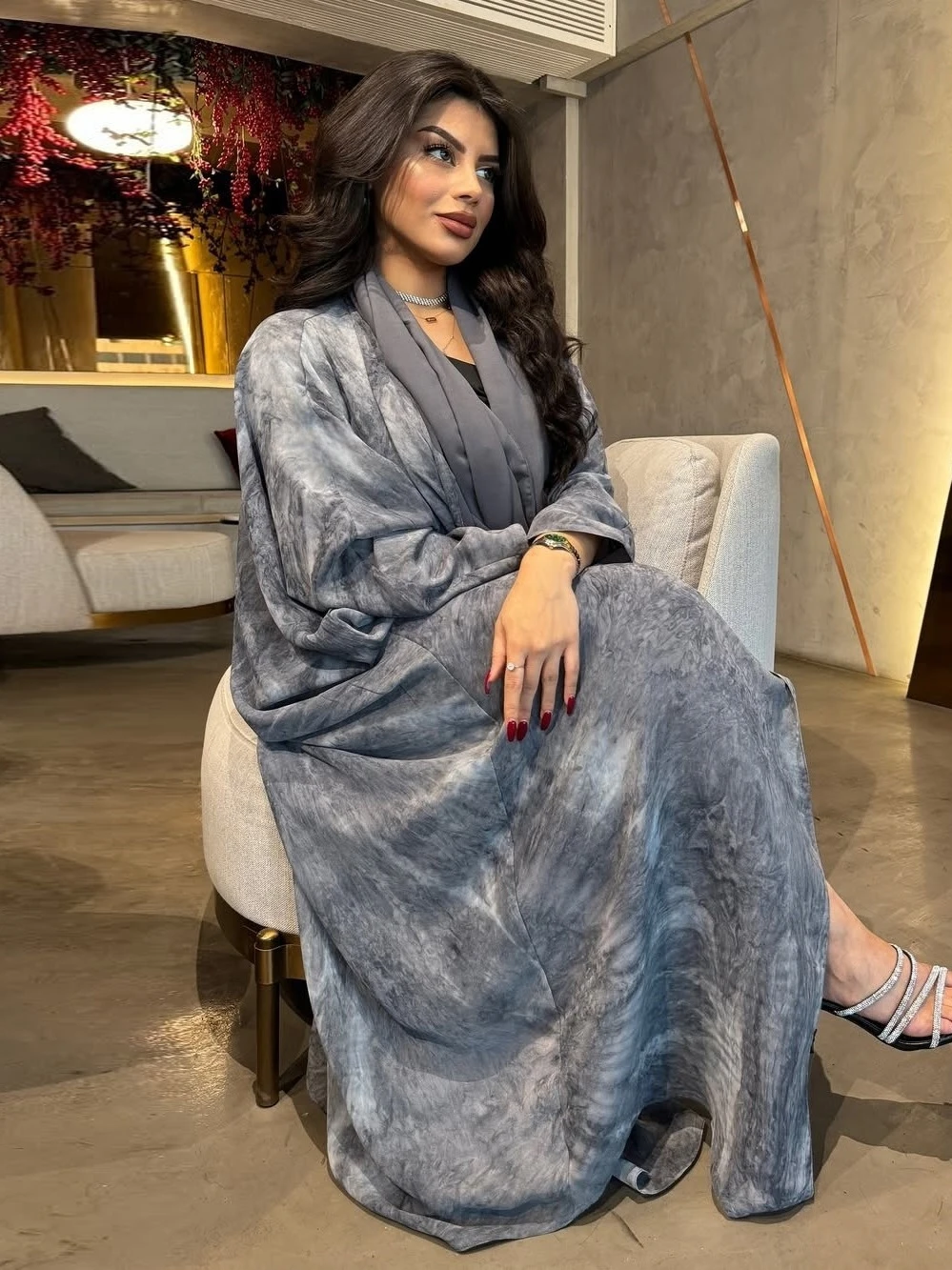 Kobiety muzułmańska abaja z szalikiem zestaw sukienka Ramadan Eid nadruk kardigan arabska długa suknia maroko dubaj Kaftan Islam Vestidos Jalabiya