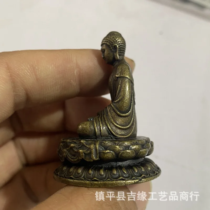 Brass Small Buddha Ornament Office Desktop Lotus Buddha Ornaments Tea Ornaments Crafts Playing with Hands