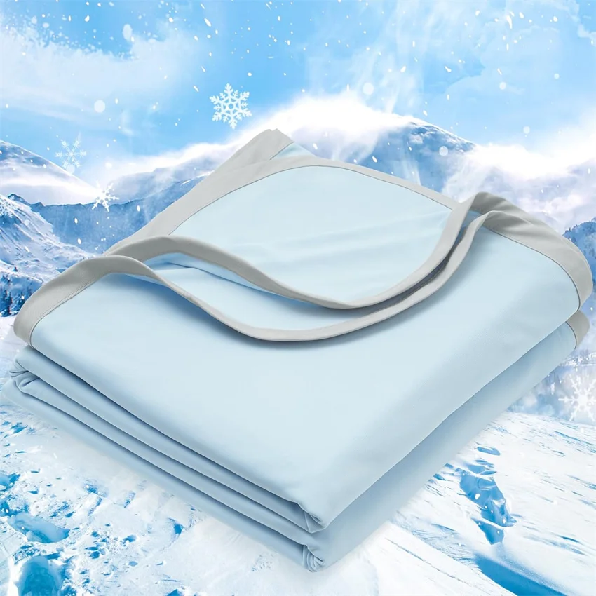 

High Quality Cooling Blanket Silky Air-conditioning Comforter Lightweigth Summer Quilt with Double Sided Cold Cooling Fabric