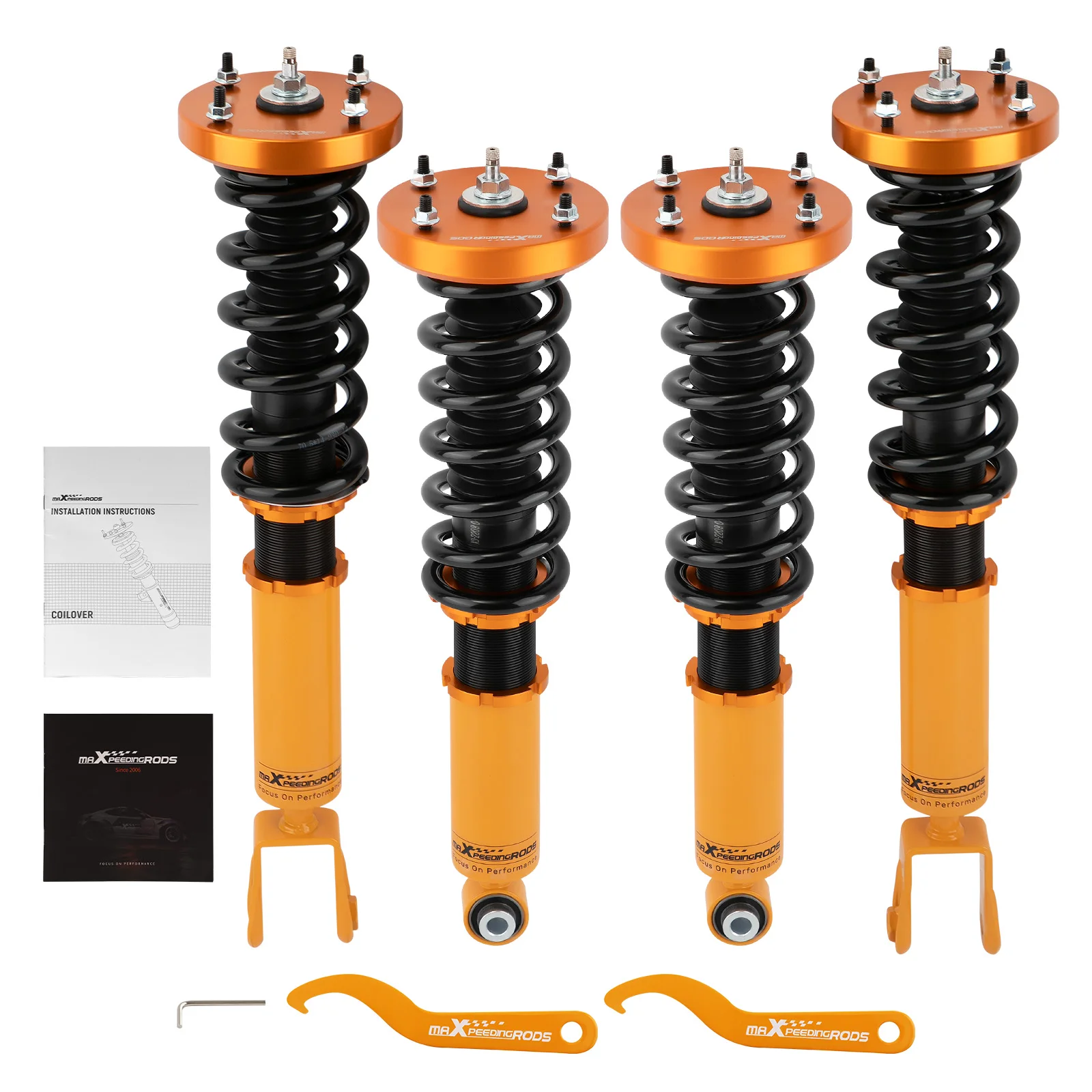 MaXpeedingrods 24 Clicks Coilover Suspension Shock Absorber For Jaguar XJ XJ8 XJR X358 X350 2003-2009