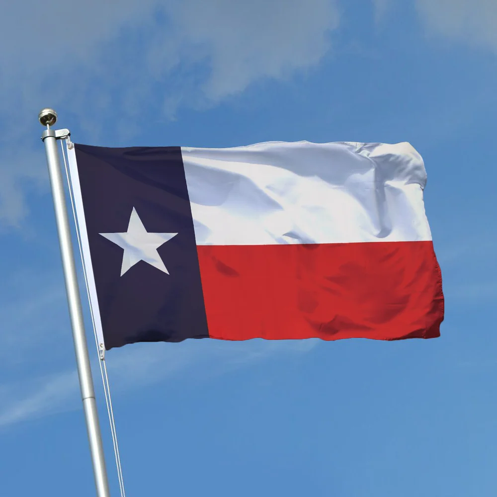 1pc Texas State Flag 90x150cm, 2 Grommets on Shaft Cover, USA Texas Polyester Flag, Outdoor Yard Garden Outside Decor