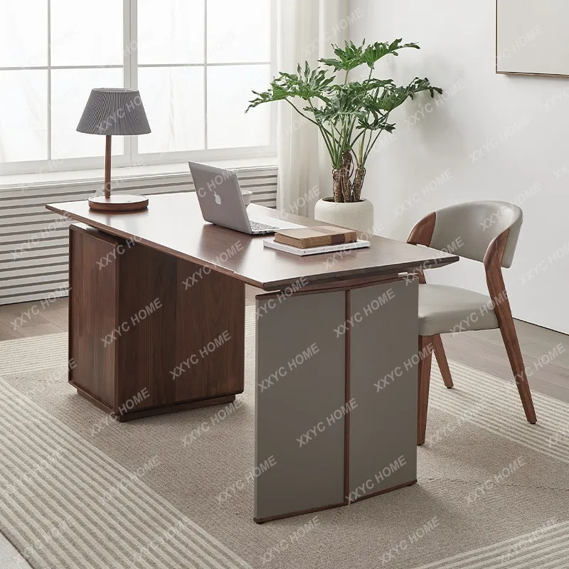 A North American Black Walnut Solid Wood Desk Italian Light Luxury Home Computer Desk Nordic Living Room Calligraphy Table