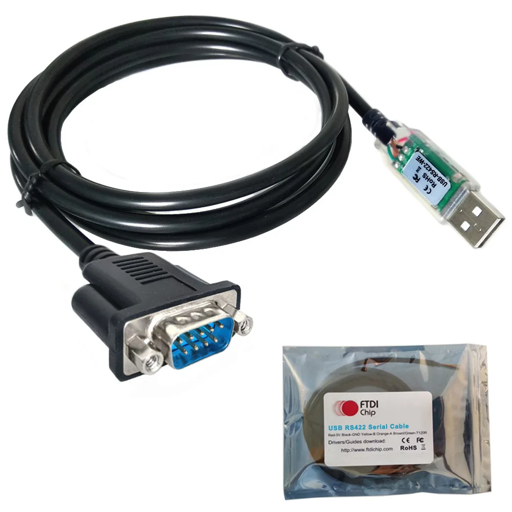 FTDI USB RS422 PCB, WE,DB9 Male Cable for BMS Inverters PLC CPU Controller Config Program RS422 to USB Communication Cable