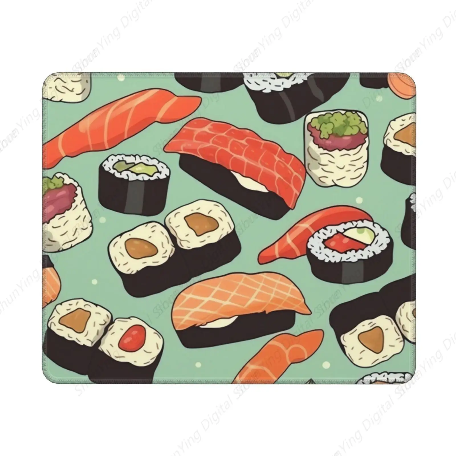 

Mouse Pad Sushi Food Pattern Anti Slip Rubber Base Durable Mouse Pad Computer Desktop Protective Pad 18*22cm