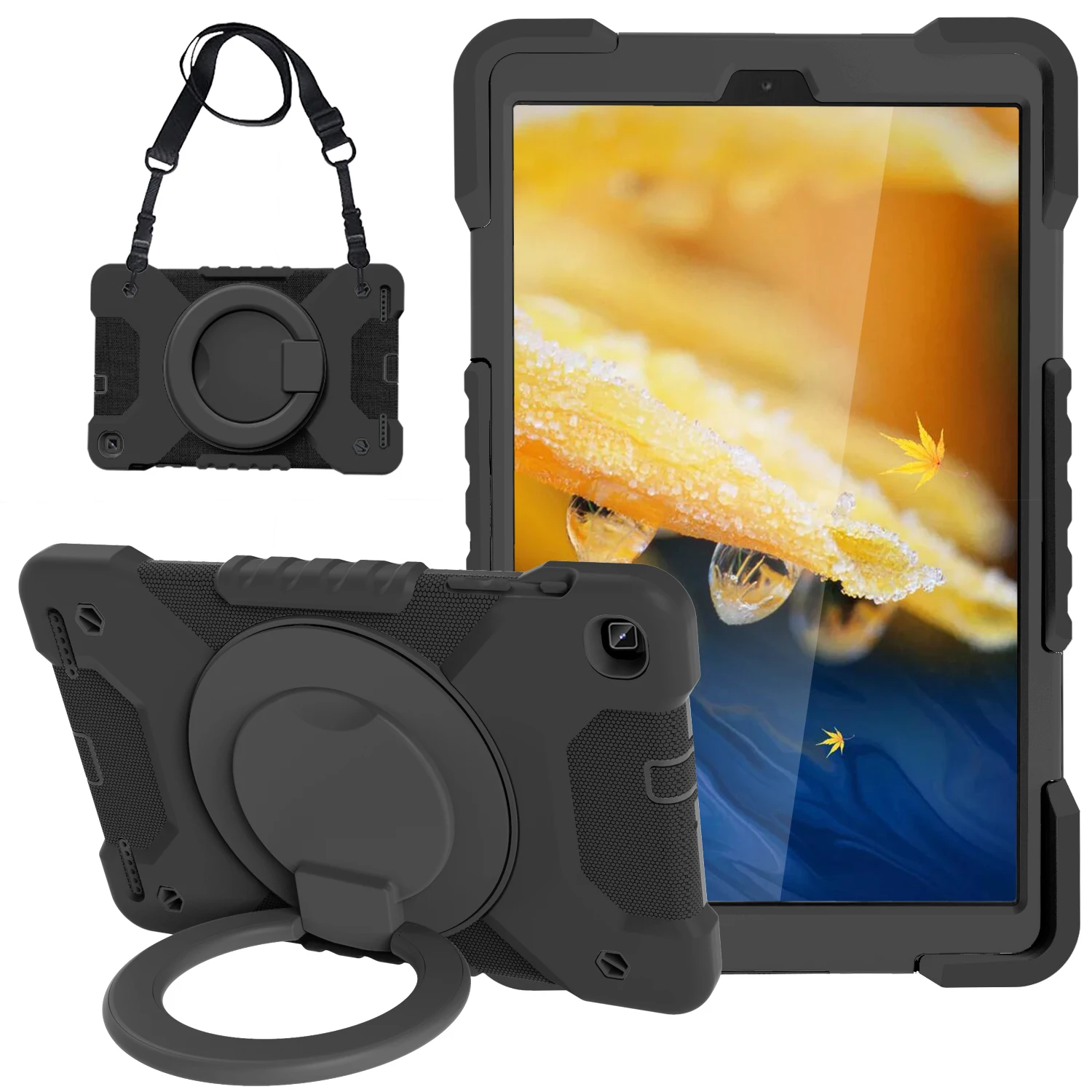 Hybrid Stand Case for Samsung Tab A8 10.5 SM-X200 X205 X207 A7 10.4 T500 T505 T507 A 10.1 T510 T515 Rotating Handle Grip Cover