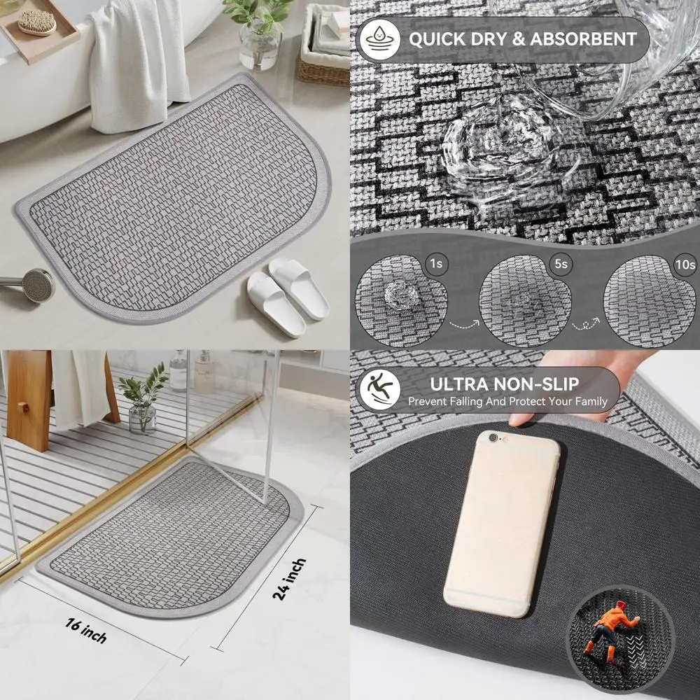 

Ультратонкие коврики для ванной комнаты, быстросохнущий впитывающий нескользящий коврик для ванной, коврик для ванной, коврик для ванной, ковер для ванной, подходит для двери, плетеный