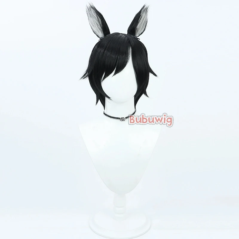 Bubuwig cabelo sintético izutsumi cosplay perucas delicioso em masmorra izutsumi 30cm curto reto preto cos peruca resistente ao calor