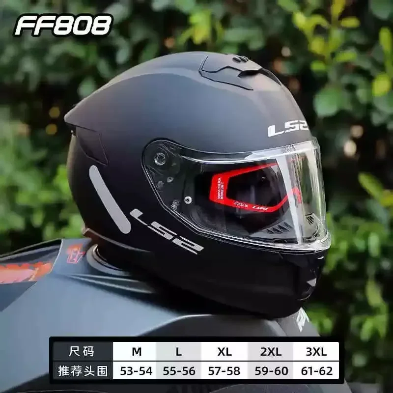 LS2 FF808 Motorcycle Helmet with Anti-fog Dual Visor Lens LS2 Motocross Motorbike Helmets Full Face Helmet Cascos Para Moto