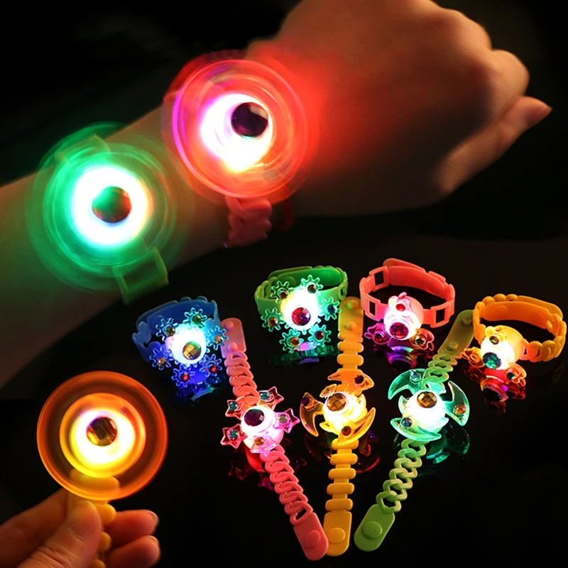 Rozświetl pasek do zegarka dla dzieci Party Cosplay tkaniny Accs Fidget miga Spinner LED zespół noc zabawka dla Kiddiec P31B