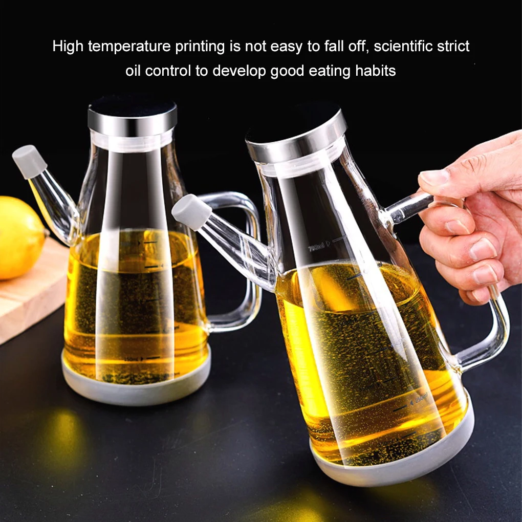 Heat-resistant Bottle Kitchen Capacity Syrup With Steel Seal Easy-to-Clean Oil Mess-Free Cooking Olive Vinegar