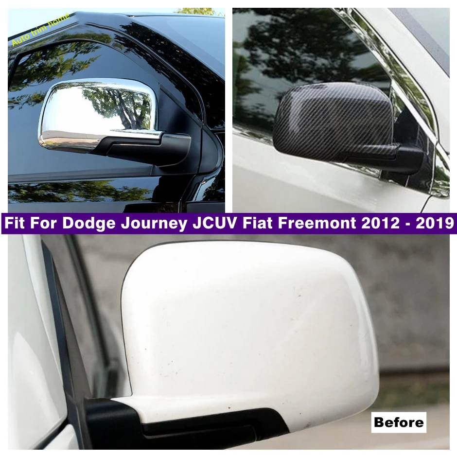 

Car Rearview Rear View Mirror Cover Caps Trim For Dodge Journey JCUV Fiat Freemont 2012 - 2019 Chrome / Carbon Fiber Accessories