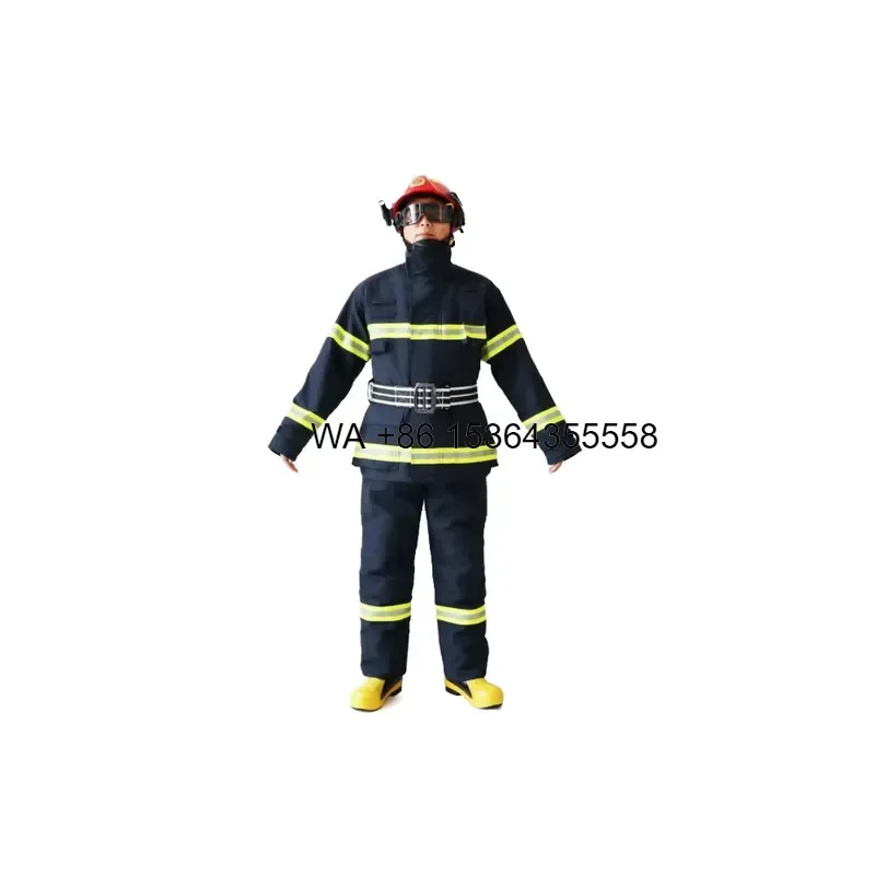 Wmwmnu for Firefighter Proximity Suit ZFMH-ZXA DRD Flame Retardant Jacket and Pants Set with PTFE Membrane Reflective Strips