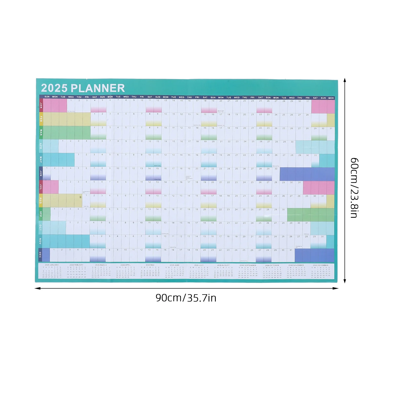 1 set 1 Set Large 2025 Wall Calendar Erasable Monthly Planner Minimalist Paper Hanging Calendar For Office School Home Family