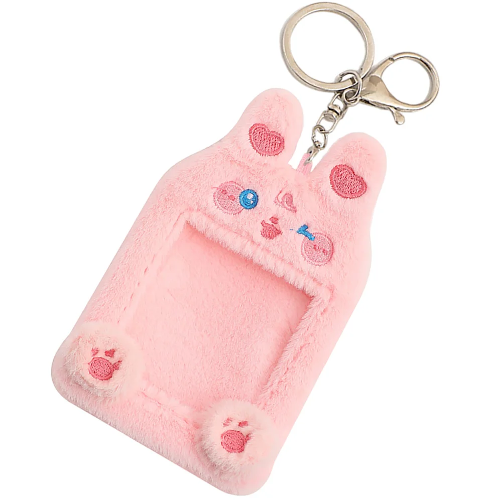 Plush Animal Card Holder Keychain Office Name Cover Cartoon Protector Id Holders Badge Fabric