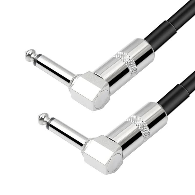 ABFN-5 حزم تأثير الغيتار دواسة كابلات التصحيح المسطحة 6 بوصة طول مع 1/4 بوصة الزاوية اليمنى موصلات كابل التصحيح دائم سهلة T