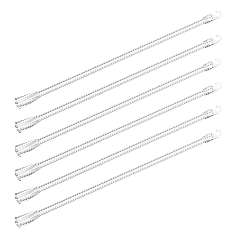 6Pcs Transparent Blind Wand 21 Inch for Vertical Blinds Clear Plastic Tilt Rod with Hook Precision Control Smooth Adjustment