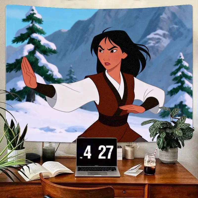 

1 шт. Disney Мулан воин гобелен жестокие боевые искусства полиэстер настенный декор для дома, спальни, общежития, подарок