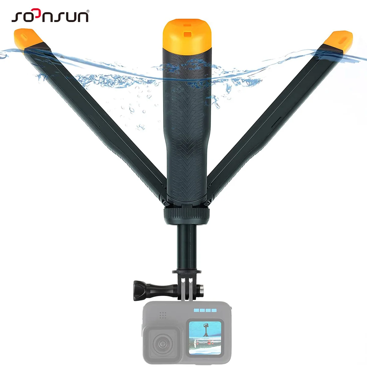 SOONSUN Floating Tripod for GoPro Hero 13 11 9 Float Selfie Stick Akaso Action Camera Pole Monopod Hand Grip Go Pro Selfie Stick